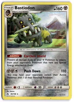 Pokemon TCG Bastiodon 85/156 SM - Ultra Prism Holo Rare NM - Image 1