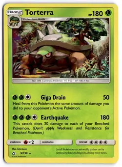 Pokemon TCG Torterra 9/156 SM - Ultra Prism Holo Rare NM - Image 1