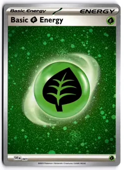 Pokemon TCG Basic Grass Energy (Cosmos Holo) 001 SV01: Scarlet & Violet Base Set - Image 1