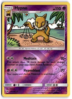 Pokemon TCG Hypno 60/149 Sun & Moon Base Reverse Holo NM - Image 1