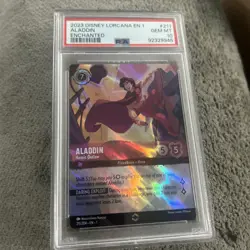 Disney Lorcana 2023 Aladdin Hero Enchanted Card GEM MT PSA 10 First Chapter - Image 1