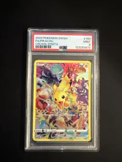 Pokemon TCG Pikachu Crown Zenith Alternative Art Holo Card 160/159 PSA 9 Mint - Image 1
