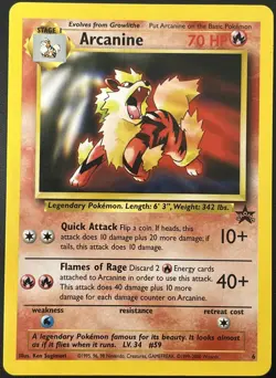 Arcanine 6/53 Black Star Rare Promo WOTC Pokemon Card NM - Image 1