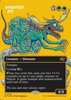 Mint/Near-Mint, English - 1 x MTG Agonasaur Rex - First-Place Foil - Borderless - Image 1