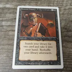 Magic The Gathering MTG Demonic Tutor Revised 3rd 1994 LP Excellent Ungraded - Image 1