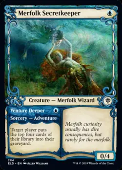 Merfolk Secretkeeper (Showcase) - Light Play MTG Throne of Eldraine - Image 1