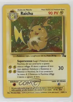 Raichu Holo Italian Pokemon Fossil #14 1999 - Image 1