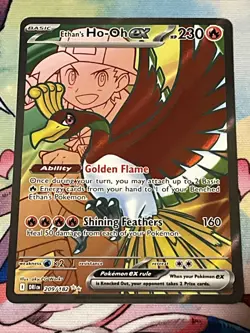 Pokemon Ethan's Ho-Oh EX 209 Ultra Rare Full Art Destined Rivals - Image 1