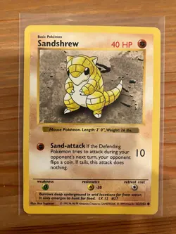 Pokemon TCG Base Set Sandshrew 062/102 Regular Common LP (2) - Image 1