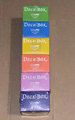 Ultra Pro Set Of 6 Multi Color Deck Boxes Magic Pokemon YuGiOh Card Storage Box - Image 1