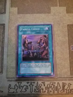 YUGIOH PAINFUL CHOICE SRL-049 SUPER UNLIMITED ED NM 1996 - Image 1