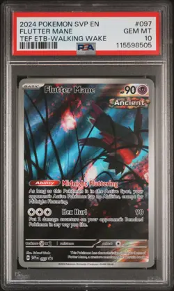 2024 POKEMON SVP EN-SV BLACK STAR PROMO #097 FLUTTER MANE PSA 10 - Image 1