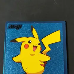 Pikachu Meiji Super Collection Pokemon Get Card Blue Metallic Chocolate Snack Ca - Image 2