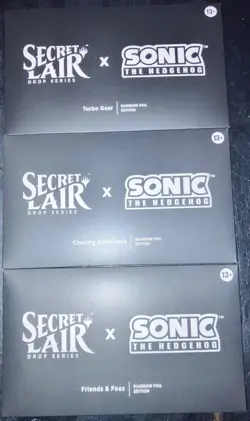 MtG Secret Lair Drop Series x SONIC Hedgehog All 3 Complete FOIL Set NEW SEALED - Image 1