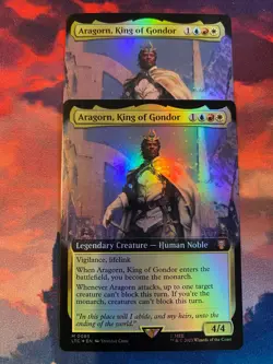 MTG Lord of the Rings Aragorn King of Gondor Extended Art Foil x 2 - Image 1