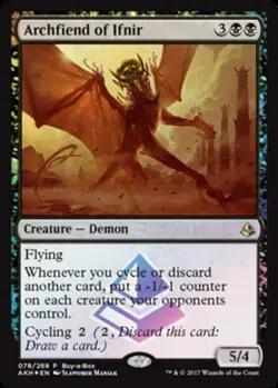Slightly Played, English - 1 x MTG Archfiend of Ifnir - Buy-a-Box Foil Promotion - Image 1