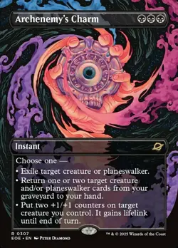 Mint/Near-Mint, English - 1 x MTG Archenemy's Charm - Foil - Borderless Edge of - Image 1