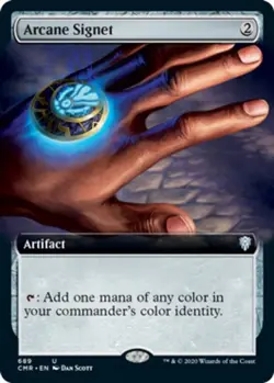 Slightly Played, English - 1 x MTG Arcane Signet - Foil - Extended Art Commander - Image 1