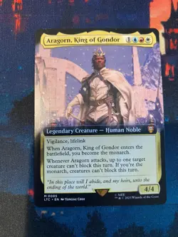 MTG Lord of the Rings Aragorn King of Gondor x 2, One Foil One Extended Art - Image 1