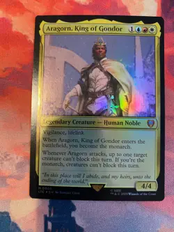 MTG Lord of the Rings Aragorn King of Gondor x 2, One Foil One Extended Art - Image 2