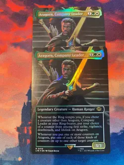 MTG Lord of the Rings Aragorn Company Leader Borderless Foil x 2 - Image 1