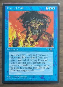 MTG Force of Will with Alter Sleeve from Alliances LP - Image 1