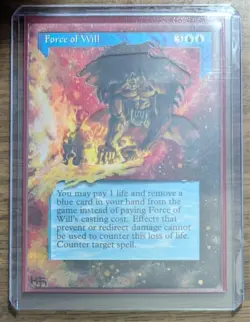 MTG Force of Will with Alter Sleeve from Alliances LP - Image 2