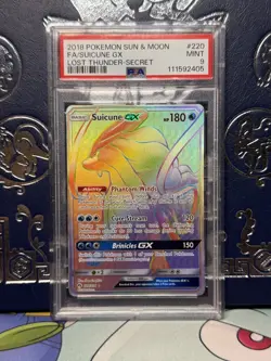 Pokemon Suicune GX 220/214 Full Art Secret Rare Lost Thunder English PSA 9 Mint - Image 1