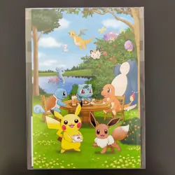 Pokemon Cafe Postcard Set Of 3 Pikachu Eevee Sniffle Kairyu Mew Laplace Charmand - Image 1