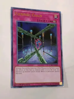 Yugioh Card TCG Fiendish Chain LCKC-EN095 Ultra Rare Holo 1st Edition Played - Image 1