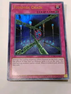 Yugioh Card TCG Fiendish Chain LCKC-EN095 Ultra Rare Holo 1st Edition Played - Image 2