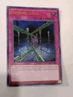 Yugioh Card TCG Fiendish Chain LCKC-EN095 Ultra Rare Holo 1st Edition Played - Image 3