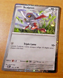 POKEMON CARD PROMO HOLO CARTE SCALPION 148/197 PROMO FR OBF JCC NM - Image 1