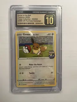 Pokemon TCG CGC Pristine 10 EEVEE ON THE BALL FUTSAL 002/005 SLAB PROMO Card UK - Image 1