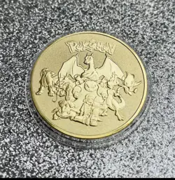 Pokemon Charizard Gold Collectible Coin Card Gift Rare Pokemon 1st Edition - Image 2