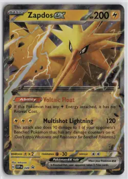 Pokemon Zapdos ex 049 Promo SV: Scarlet & Violet 151 Promo Card Near Mint - Image 1