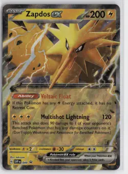 Pokemon Zapdos ex 049 Promo SV: Scarlet & Violet 151 Promo Card Near Mint - Image 1