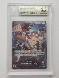BGS 9.5 Monkey D Luffy PSA Magazine Promo OP05-060 One Piece Card - Image 1
