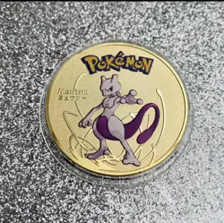 Pokemon Mewtwo Gold Collectible Coin Card Gift Souvenir Rare Pokemon Rare Coins - Image 1