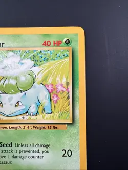 Bulbasaur 44/102 - Common 1999 English Base Set Pokemon Card - Near Mint NM & NP - Image 3
