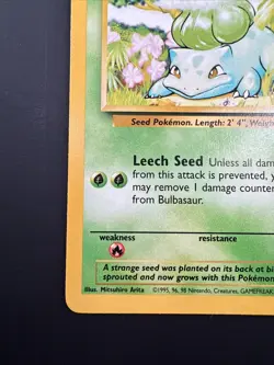 Bulbasaur 44/102 - Common 1999 English Base Set Pokemon Card - Near Mint NM & NP - Image 5