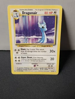 Pokemon Card Dragonair 18/102 Base Set Non Holo Rare WOTC Vintage - Image 1