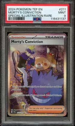 2024 Pokemon Temporal Forces Morty's Conviction SIR #211/162 Mint PSA 9 - Image 1
