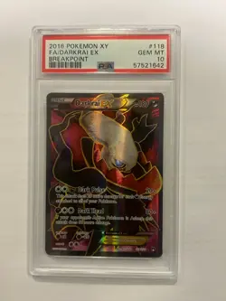 Pokemon TCG 2016 XY Breakpoint Darkrai EX Full Art Ultra Rare PSA 10 #118 Slab - Image 2