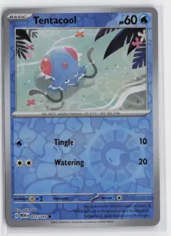 Pokemon Tentacool 072/165 Reverse Holo Common SV: Scarlet & Violet 151 Near Mint - Image 1