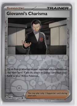 Pokemon Giovanni's Charisma - 161/165 Reverse Holo Uncommon SV: Scarlet & Violet - Image 1