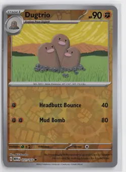 Pokemon Dugtrio 051/165 Reverse Holo Uncommon SV: Scarlet & Violet 151 Near Mint - Image 1