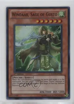 SR - Windaar Sage of Gusto 1st Ed. YuGiOh Hidden Arsenal 5: Steelswarm Invasion - Image 1