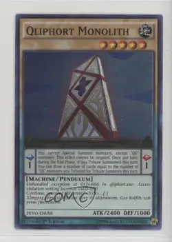Qliphort Monolith 1st Ed. YuGiOh Pendulum Evolution #PEVO-EN058 - Image 1