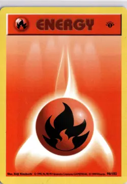 1st Edition Fire Energy 98/102 Base Set Pokemon Card - Image 1